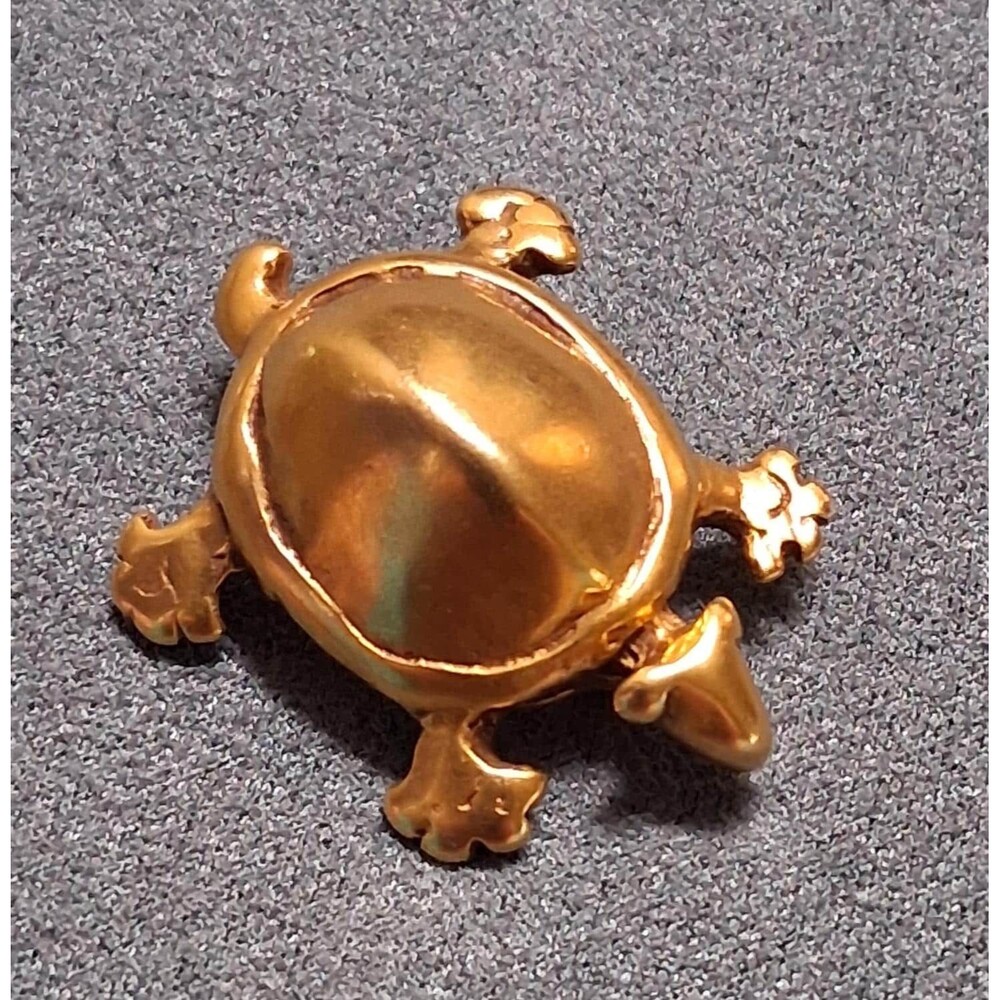 Vintage MMA Turtle Brooch Gold 1982